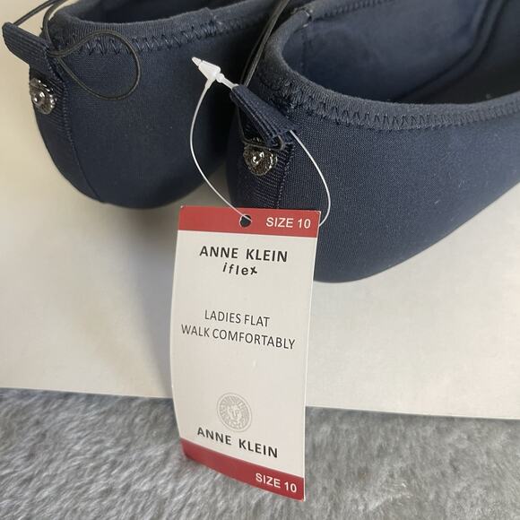 Anne Klein AK Iflex Akodenna Navy Flats Women’s Doll Shoes Size 10M Navy Blue - Picture 7 of 15